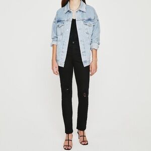 AG Adriano Goldschmied Alexxis Jeans Slim Straight Distressed High Rise 27 NWT